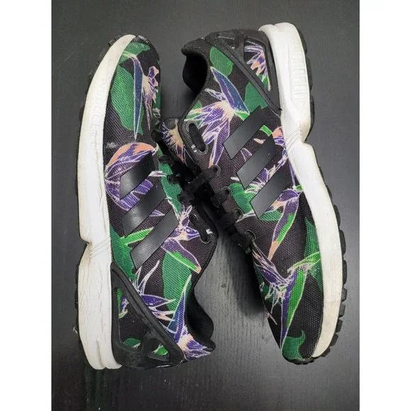 Adidas Originals ZX Flux Hawaiian Black White B34518 Men's Lace Up Sneakers 11.5 - Picture 4 of 7
